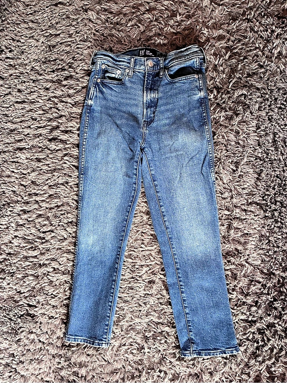 Gap High Rise Vintage Slim Jeans Blue Sz 26 short